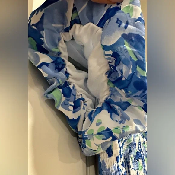 PRETTYGARDEN Womens Summer Puffy Short Sleeve Square Neck Smocked Tiered Ruffle - Picture 12 of 15